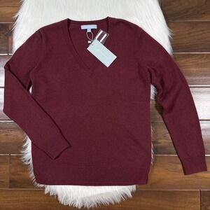 Antonio Melani Size XS Zinfandel Monica V Neck Cashmere Pullover Sweater